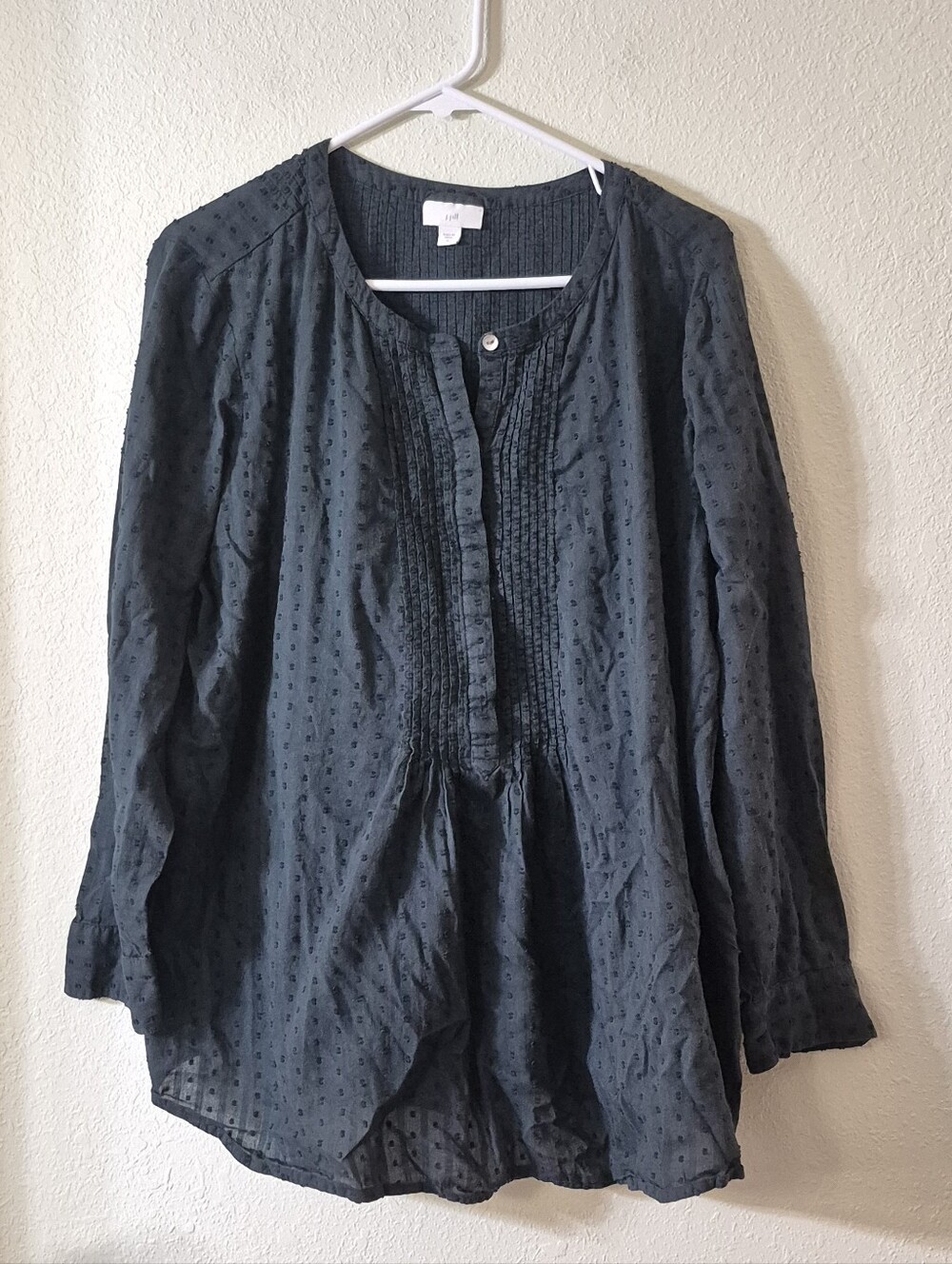 J. Jill Green Textured Pintuck Long-Sleeve Tunic